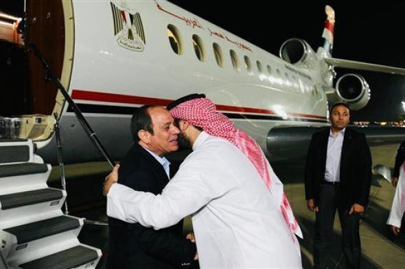 6 صور ترصد تفاصيل زيارة الرئيس السيسي إلى السعودية